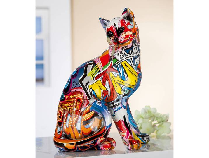 Objet déco Cat Street Art 25 x 31 x 18cm Multicolore