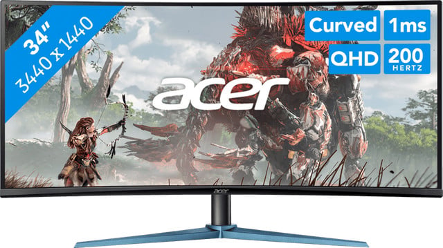 Acer Nitro ED340CU Gaming Monitor met QHD 1440p resolutie en 200Hz verversingssnelheid