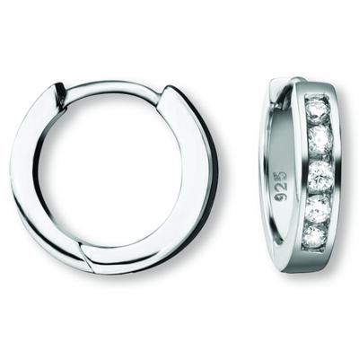 Paar Creolen ONE ELEMENT "Zirkonia Ohrringe Creolen aus 925 Silber", silber, Ohrringe, Damen, Damen,mit Zirkonia, Silber 925 (Sterlingsilber), Feine Gestaltung – ein Sinnbild mit ruhiger Eleganz