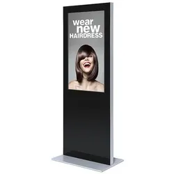 Showdown Displays Digitale Infostele einseitig 55" - Slim-Design schwarz, 87.3x202x70 cm