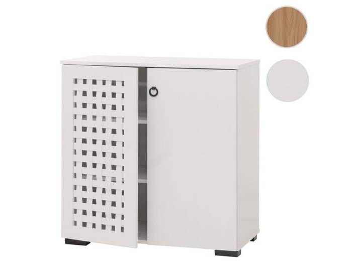 Commode HWC-N87 2x80x37cm blanc