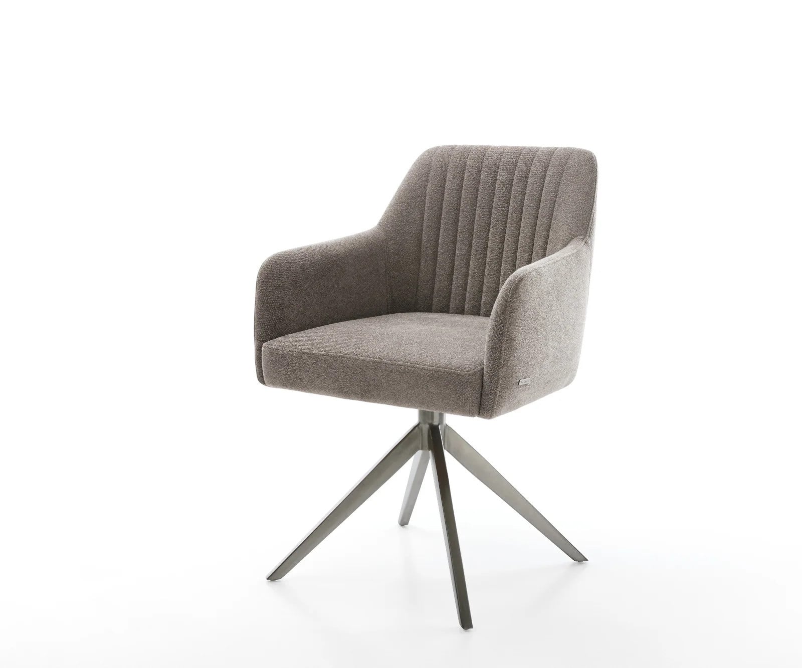 DELIFE Draaistoel Greg-Flex met armleuningen, beige textiel, 360 graden draaibaar