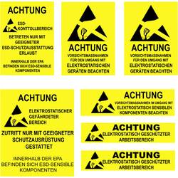 Quadrios ESD-Warnschild 1 St. Gelb, Schwarz (L x B) 140 mm x 140 mm 1903EC130
