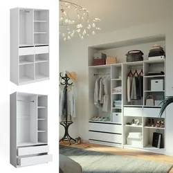 Vicco Kleiderschrank Elmo Weiß 100 x 200 cm Set mit 2 Teile