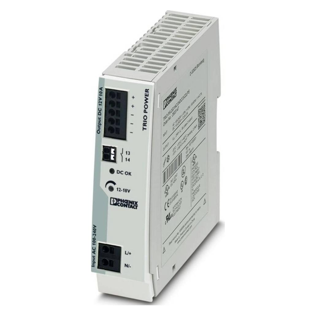 Phoenix Contact Single Phase DIN Rail PSU 12V O/P, 10A (2903158)