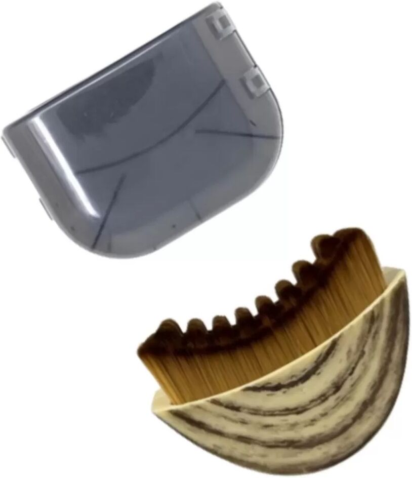 INF Brosse de contour lymphatique pour visage - Brosse de massage facial croissant en nylon doré avec housse