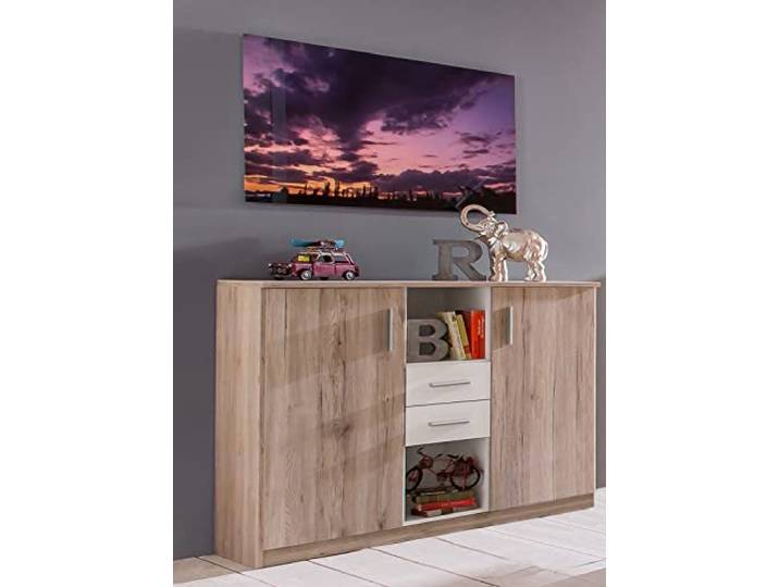 möbelando Highboard >Joker< (B/H/T: 122x105x41 cm) in San Remo-Eiche-Nachbildung