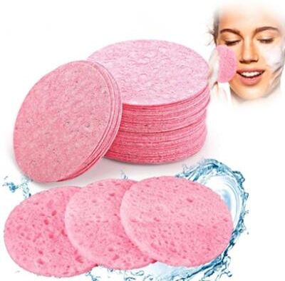 Youfap Market Foaming Face Puff, Natural Wood Pulp Face Wash Puff, Cleansing Sponge 50 Pcs