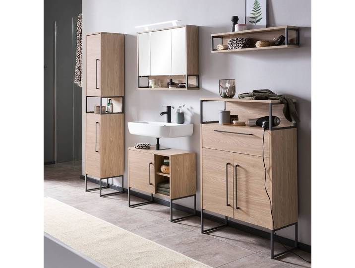home24 Lage kast Limone 65cm bruin/lichte eikenhouten look