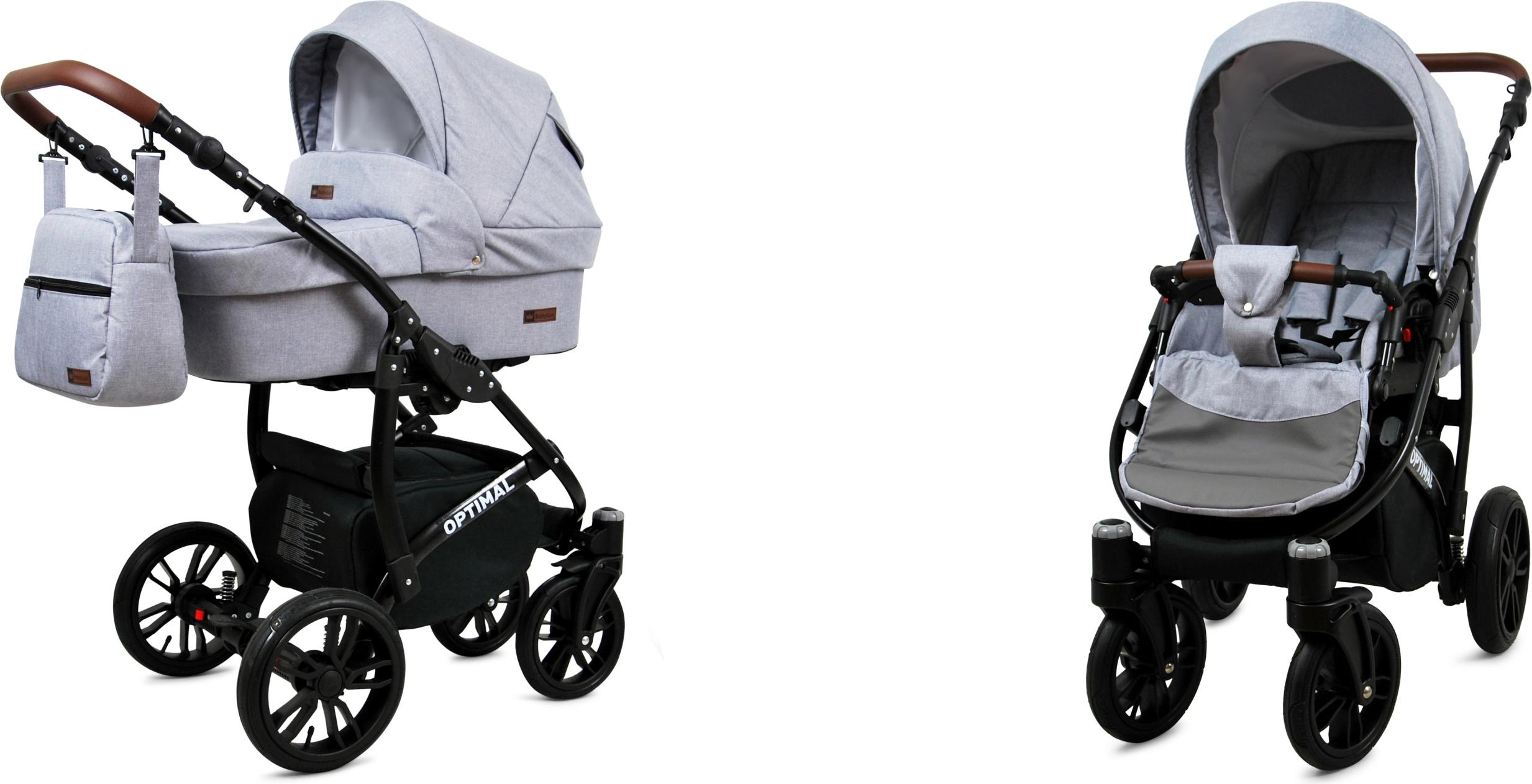 BabyLux Optimal | 2in1 Kinderwagen Set | Silver Flex | Kombikinderwagen | Kinderwagenset | Bugg