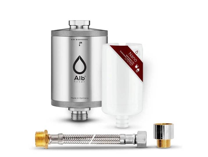 Alb Filter Wasserfilter Nano Trinkwasserfilter Untertisch, Keimsperre 0,1 µm, Legionellenschutz, Standard-Set, Edelstahl