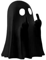 Inspired Living Cheeky Middle Finger Ghost Statue Funny Halloween Decor black