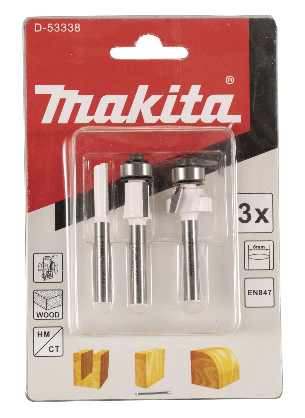 makita Fräser-Set D-53338 6mm, 3-teilig