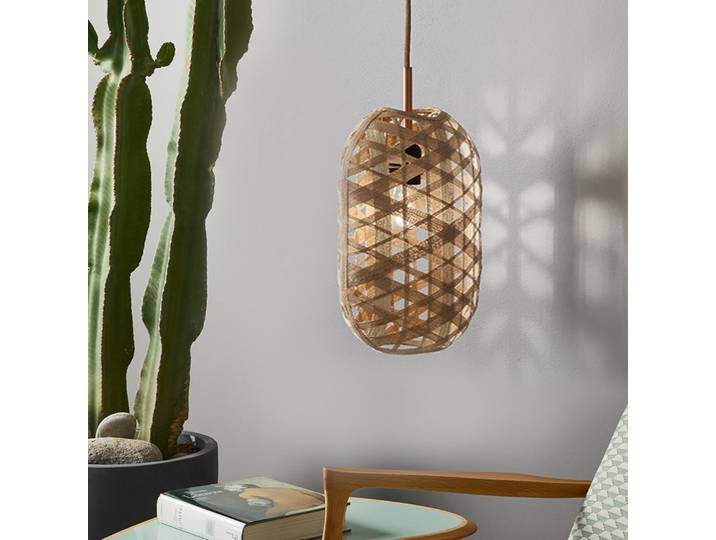 Capsule Pendelleuchte S Neutral - Forestier Capsule S - Wohnzimmer - Design - Bambus - Einflammig