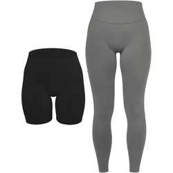 Circle Five, Damen, Tights, Scrunch Shape Set (Push-Up Shorts und Push-Up Leggings) (L, S, XL), Schwarz