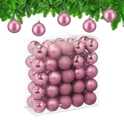Relaxdays Weihnachtskugeln im 50er Set Rosa,Silber