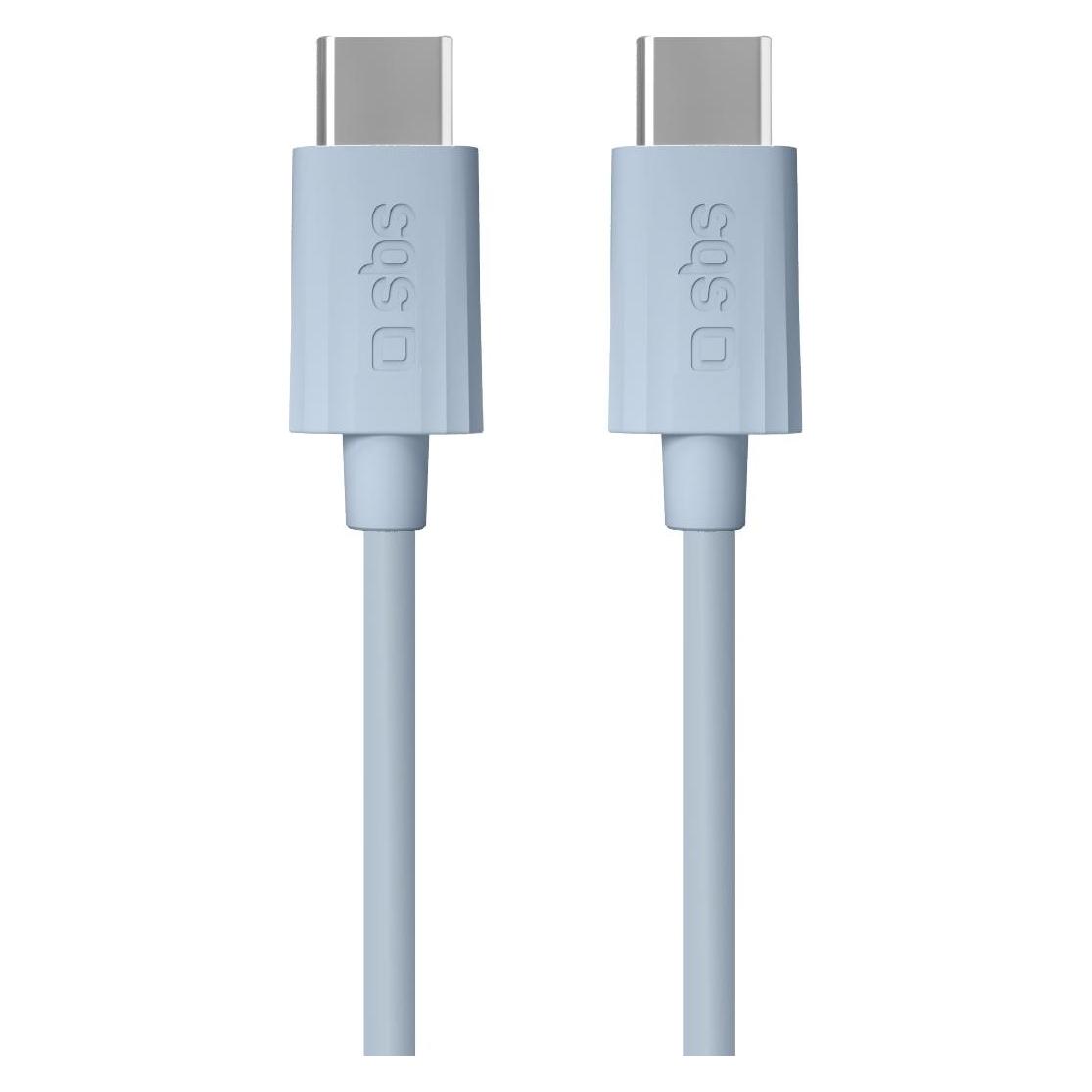 SBS USB-C USB-C Kabel mit recyceltem GRS-zertifiziertem Material (1.50 m, 60 W) (TECABLETCC6015LGGRS)