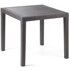 Mojawo Gartentisch King Eckig Anthrazit 79x79x72cm Rattan-Optik Wetterfest