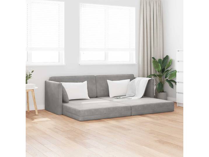 vidaXL Boden-Sofa-Bett Hellgrau 213 x 70 x 77 cm Samt