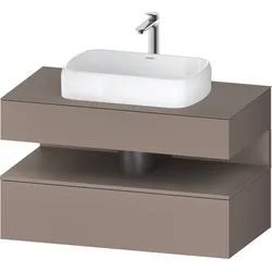 Duravit Collection One Konsolenwaschtischunterbau, 1 Auszug, 1 Schubkasten, Ausschnitt mittig, 1000x550x600mm, Nische Basalt Matt, QA4731043430000, Farbe: Basalt Matt
