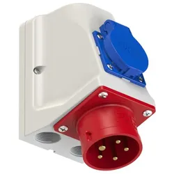 PCE 95215-6 CEE-Wandgerätestecker 16A 5p 6h IP44 mit Schutzkontaktsteckdose 952156