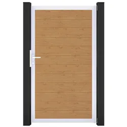 GroJa BasicLine PVC Stecksystem schmal Universal Einzeltor mit Alurahmen asteiche_natur