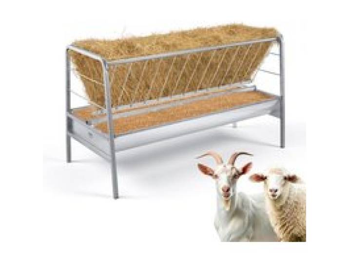 VEVOR Heuraufe, 2-in-1-Getreide- & Heufuttertrog, 352 L Fassungsvermögen, 147 cm Weidefütterung für Ziegen mit Futtertrog, Heufutterautomat aus Stahl für Schafställe, Bauernhöfe & Pferdeboxen