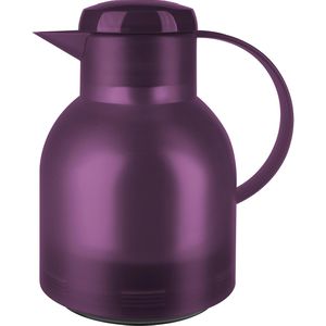 Emsa Thermoskanne Samba, Quick Press, 505490, Kunststoff, mit Tipverschluss, auslaufsicher, aubergine, 1 Liter