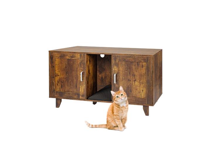 XXL Katzenschrank für Katzenklo Dunkelbraun