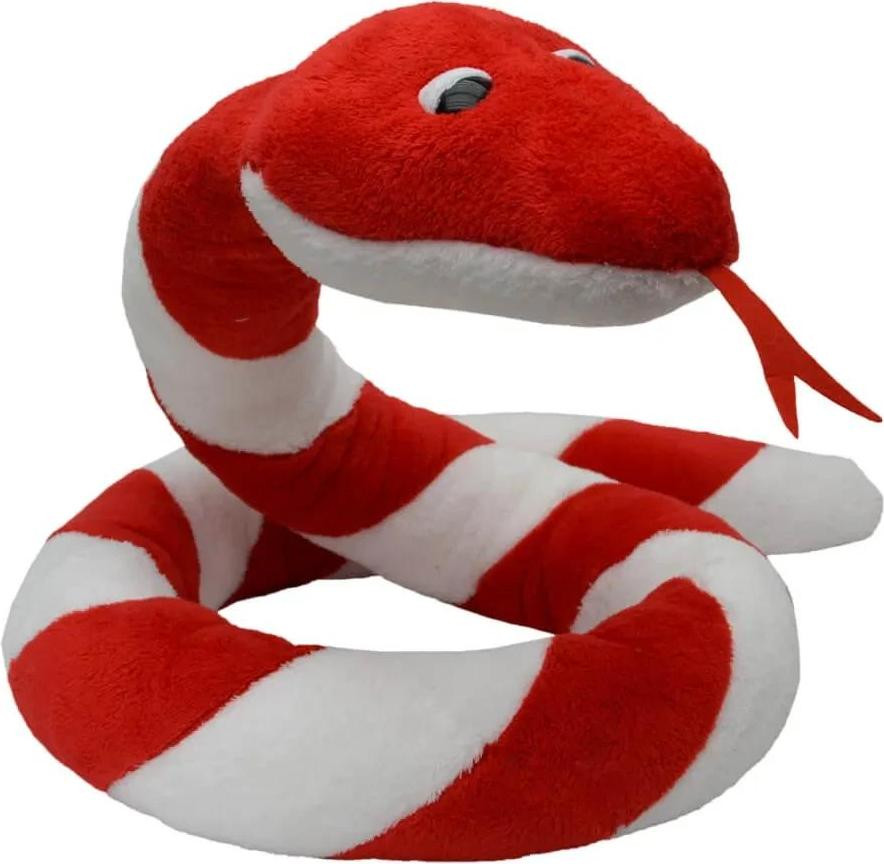 Munabo Pluche slang Suk, rood-wit, 250 cm