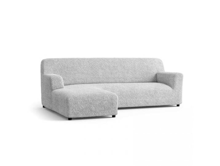 Bestcovers Bezug für linkes Ecksofa mit Ottomane, individuell anpassbar, 350-540 cm, griffsympathisch, weich (Hellgrau)