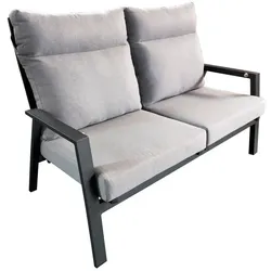 Lounge-Sofa Deluxe Lounge Alu Aluminium Grau Hellgrau