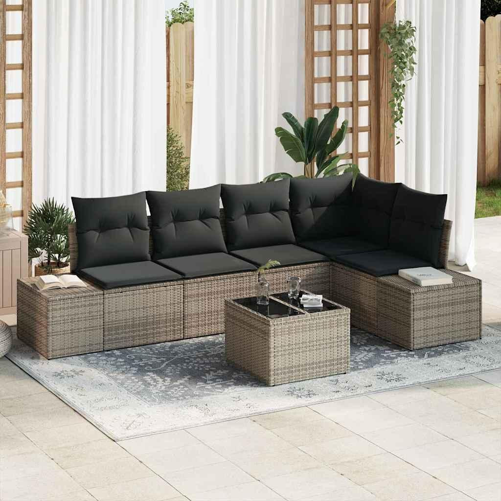 Maison Exclusive Set van tuinbanken met opbergruimte - Lichtgrijs polyrotan