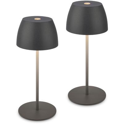 BRILONER LEUCHTEN Tischleuchte "2er Set LED Tischlampe kabellos, weiß", weiß, Leuchten, 2er Set Tischlampe kabellos 20 x 8 cm Anthrazit 2,5W, Tischleuchte