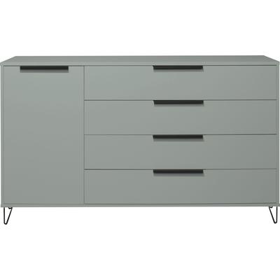Highboard MÄUSBACHER "Bonnie", grün (pine grün matt lack), B:168cm H:100cm T:45cm, Sideboards, Highboard, Highboard mit Drahtgestell