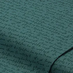 Baumwollstoff Schrift "Sina", petrol-color
