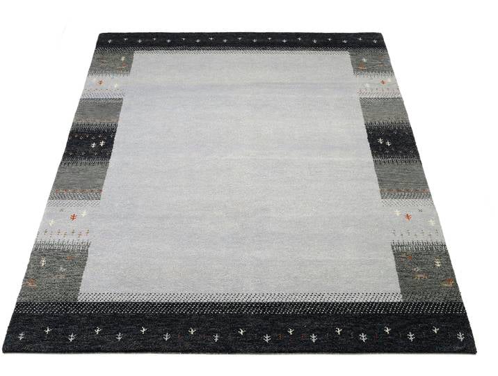 Wollteppich OCI DIE TEPPICHMARKE INTENSE MALA , grau, B:250cm H:12mm L:350cm, Schurwolle, Teppiche, Wollteppich, handgeknüpft, reine Schurwolle, fußwarm, Wohnzimmer