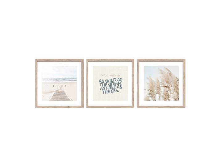 Bilderset Seaside Hellblau/Beige, 3-teilig