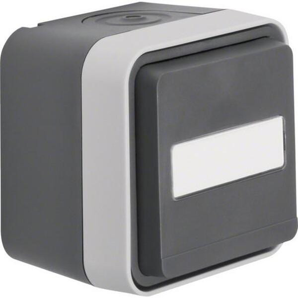 Hager Schuko stopcontact AP WNC181 met klapdeksel en beschrijfveld Type W.1