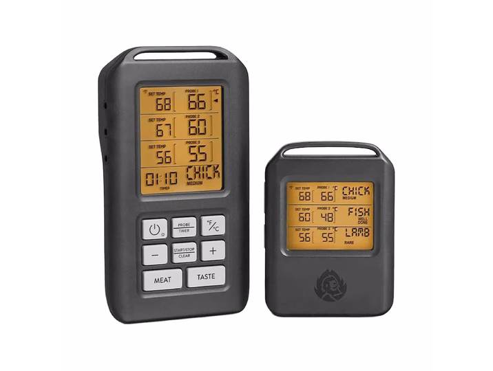 Burnhard Grillthermometer mit 4 Sonden – Holzkohle/Briketts/Grill Anzünder – schwarz