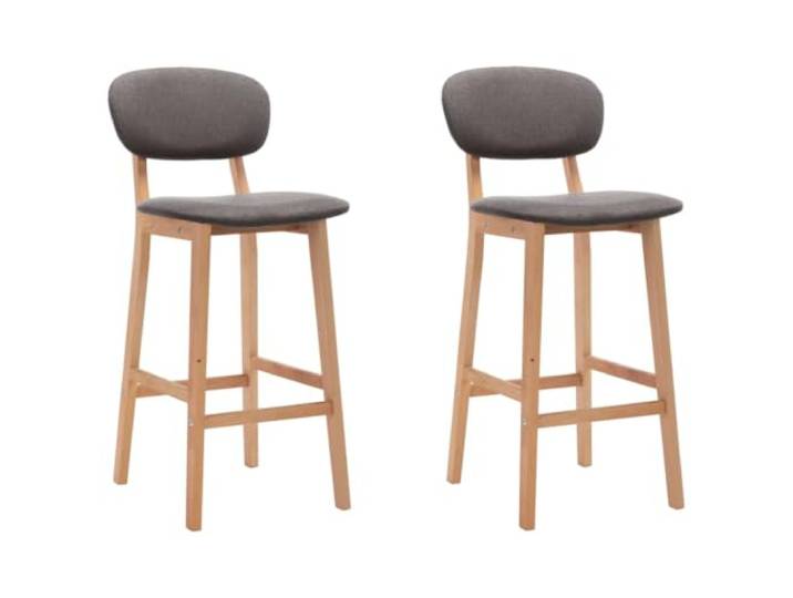 Makastle Barhocker 2 STK. Hellgrau Stoff