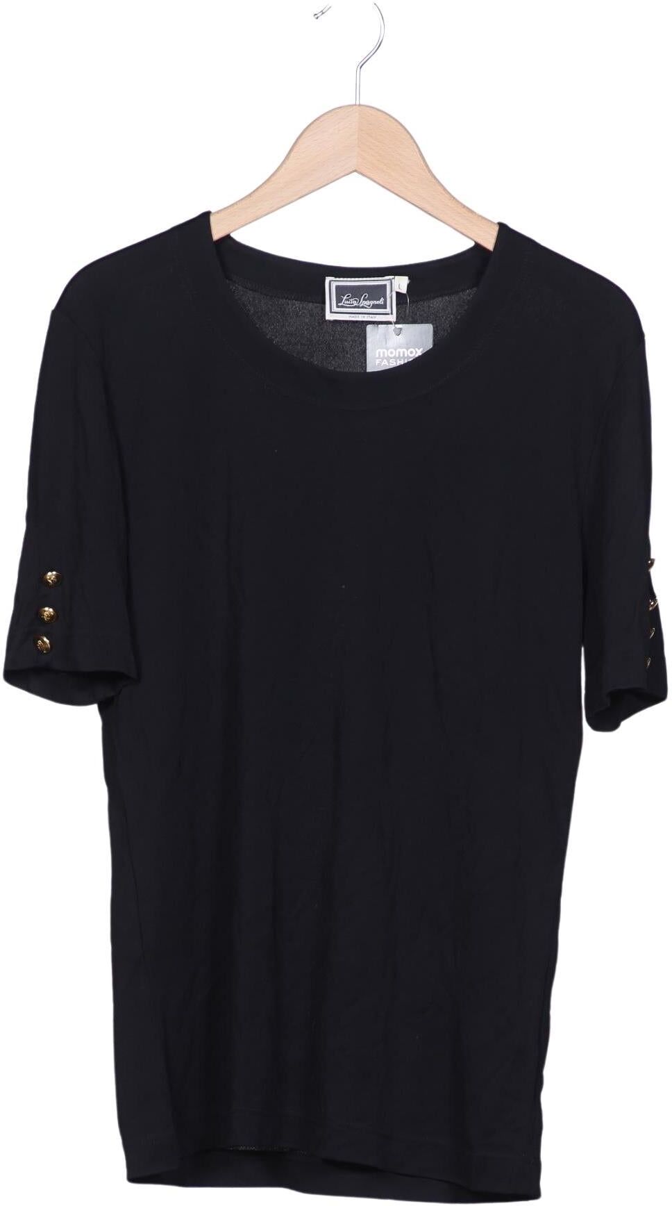Luisa Spagnoli Damen T-Shirt, Schwarz, Gr. L, Viskose / Synthetik - Second Hand
