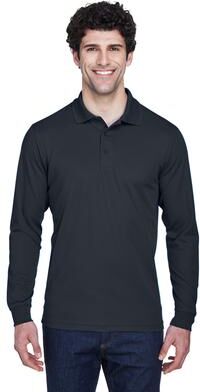 CORE365 88192T Men's Tall Pinnacle Performance Long Sleeve Piqué Polo Shirt in Carbon size 2XLT   Polyester