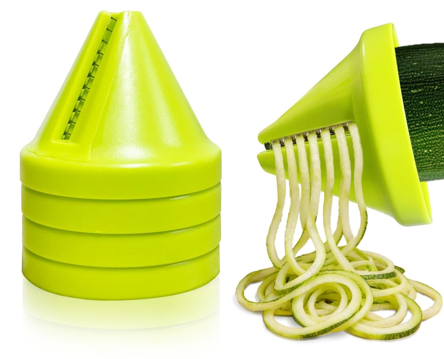 Dripio Spiraalsnijder voor groenten, 4 stuks, handmatig bediend, compact