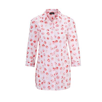 Klassische Bluse GOLDNER "Kurzgröße Bluse mit Hemdkragen", Damen, Gr. 21, rot (koralle, getupft), Obermaterial: 100% Baumwolle CO., Manschette, Blusen, keine/nicht relevant