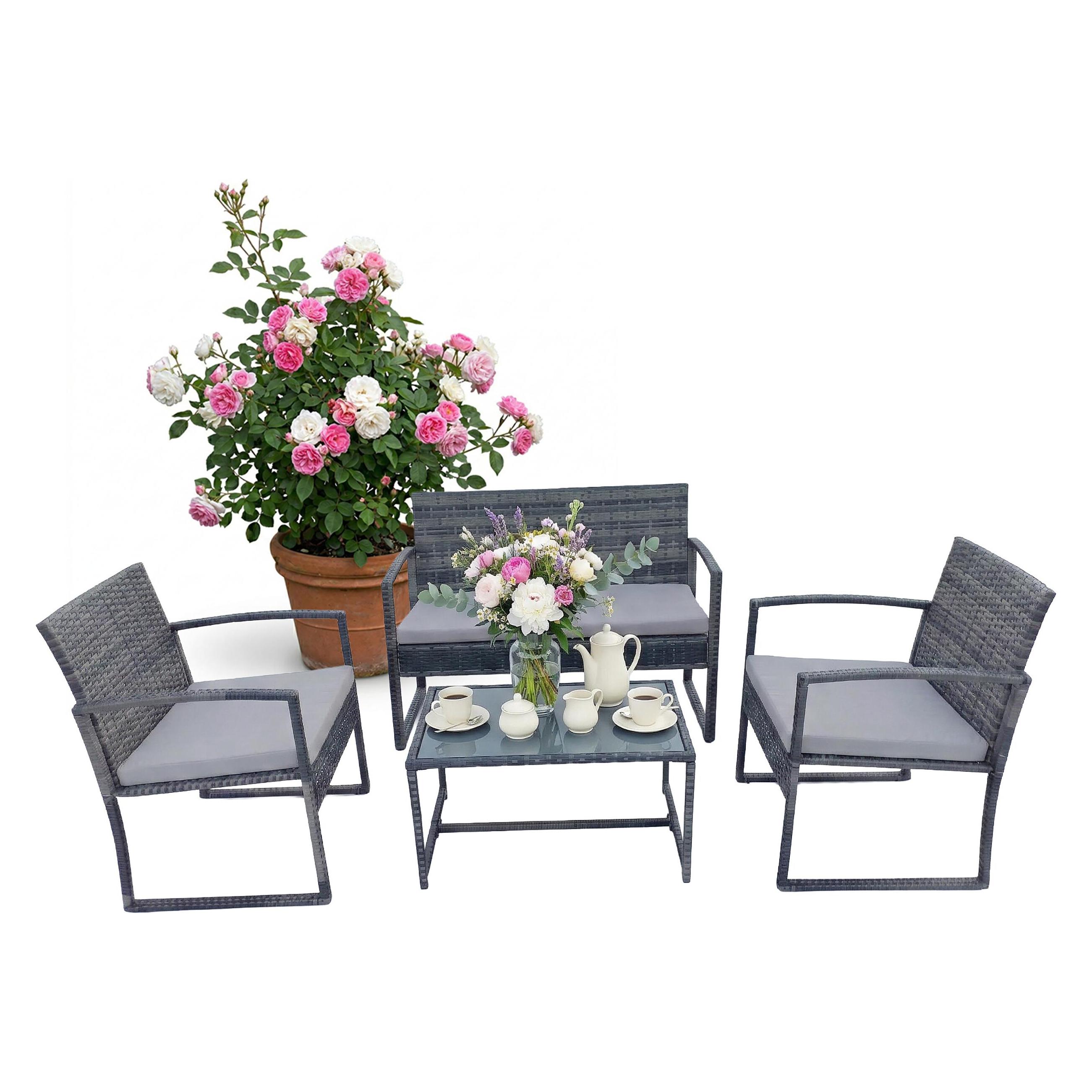 Relaxdays 4-tlg. Gartenmöbel-Set (4052025828066)