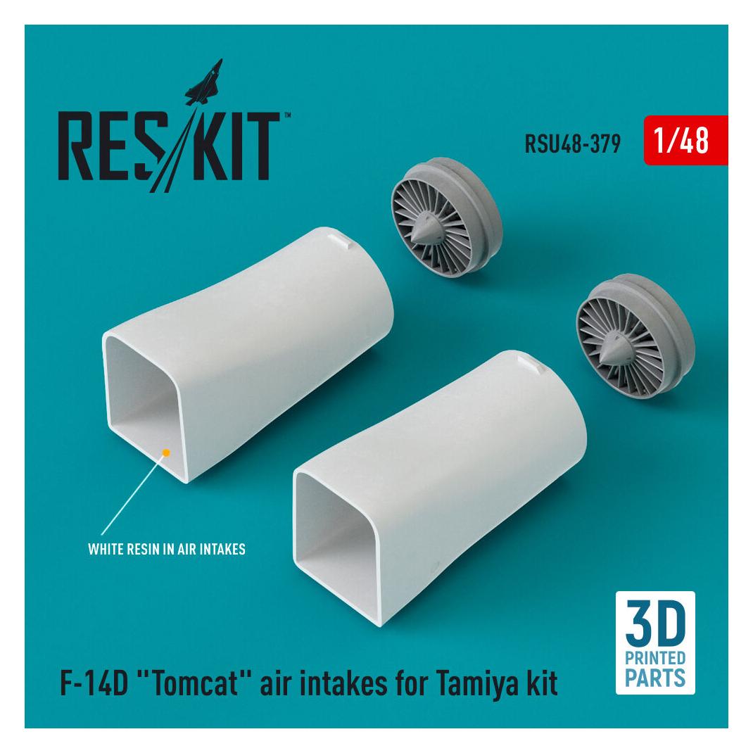 ResKit F-14D Tomcat air intakes for Tamiya kit (3D Printed) (RSU48-0379)