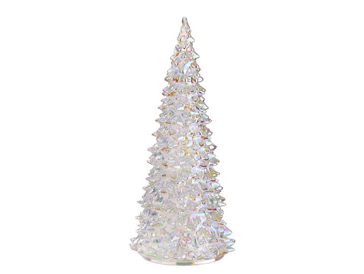 LED Deko-Tanne CRYSTAL 27cm Silber/Silber