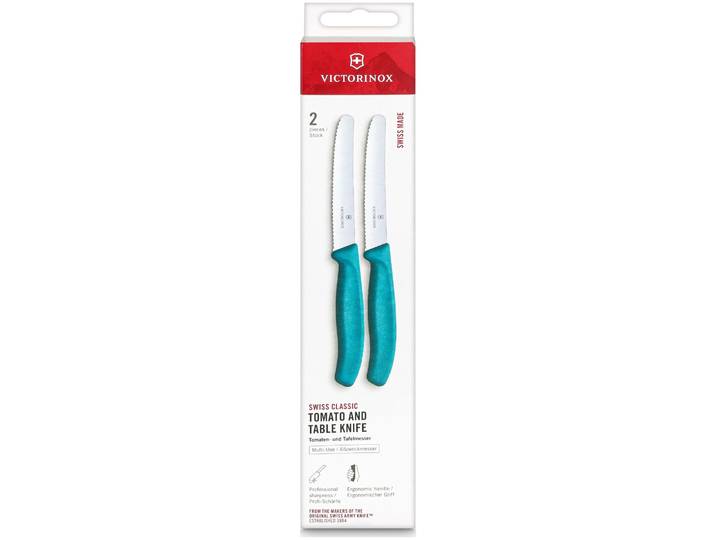 Victorinox Messer mit Wellen 11cm grün 2 Stück