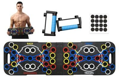 Inspire Daily Merch Foldable Fitness Equipment With Handles For Chest Abdomen Arms And Back Training, Portable Multifunctional Push up Board c
